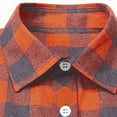 thumbnail image 5 of HCNTES Mens Button Up Shirts Long Sleeve Casual Button Down Vintage Soft Plaid Mens Flannel Shirt with Pocket(X01-Orange,L), 5 of 6