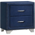 thumbnail image 6 of JERFIT 5-Piece Queen Upholstered Bedroom Set in Pacific Blue Velvet with Wingback Headboard, Dresser, Mirror, Chest & Nightstand, 6 of 9