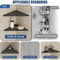thumbnail image 4 of 10 in Matte Black Corner Wall Shelf Set of 2, Floating Corner Shelves for Wall, 304 Stainless Steel Shower Storage Shelves for Bathroom, No Drilling, 4 of 8