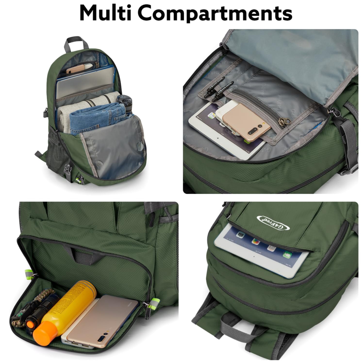 G4Free 40L Lightweight Packable Hiking Backpack, Waterproof Travel Daypack