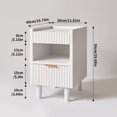 thumbnail image 5 of Set of 2 Nightstand with Fluted Drawers, Bedroom Bedside Table with Open Storage, Modern Living Room Small End Table, 5 of 11