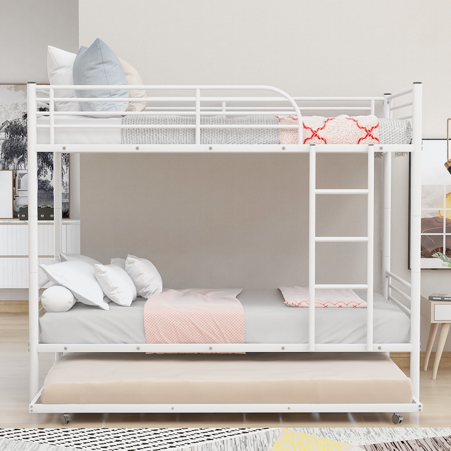 Enyopro Twin Over Bunk Bed With, Space Saver Twin Bed
