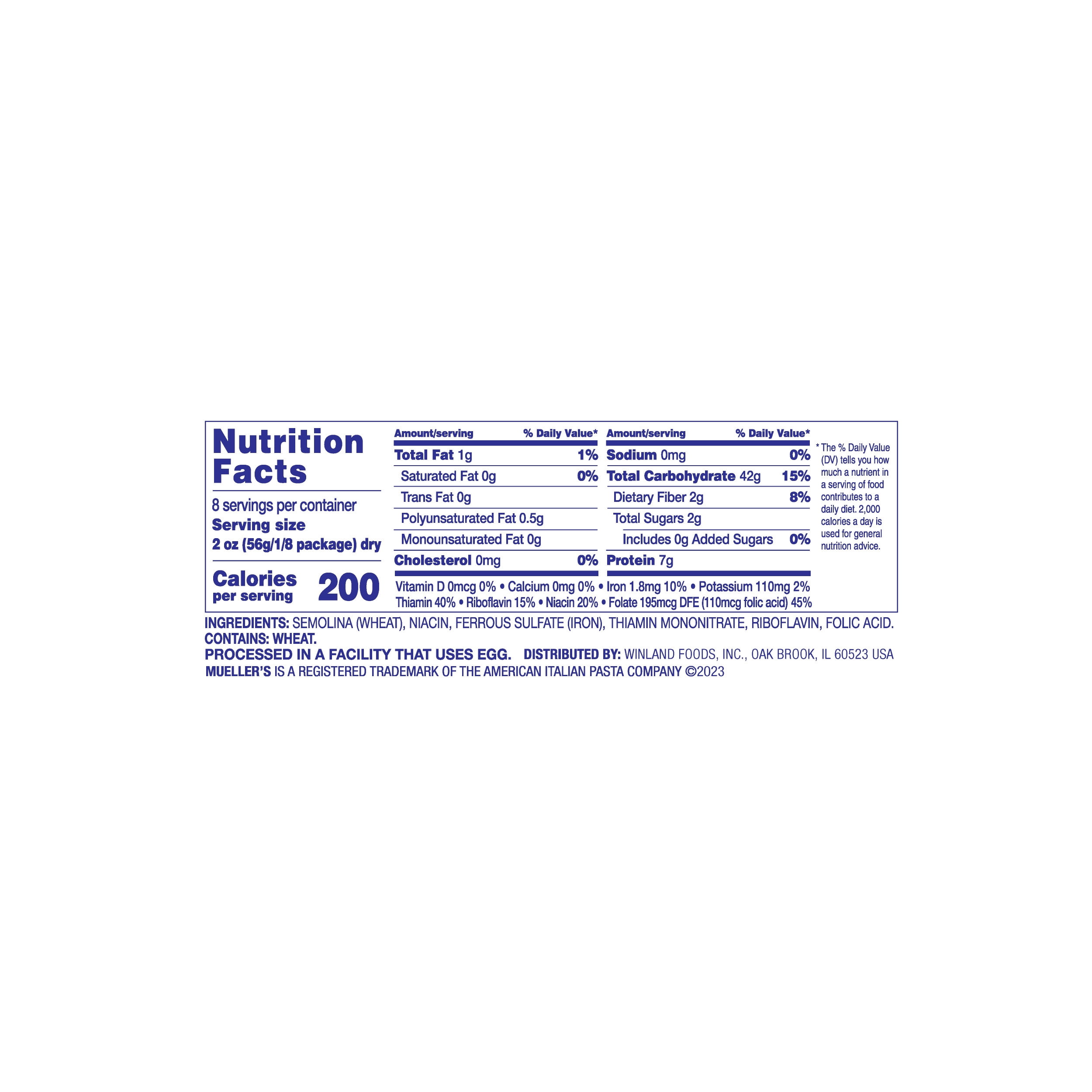 (2 pack) Mueller's Pot-Sized Sodium-Free, Cholesterol-Free Angel Hair Capellini Pasta, 16 oz (Shelf-Stable)
