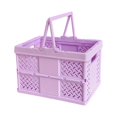 thumbnail image 3 of Almencla Storage Crate Foldable Basket Milk Crate for Camping Spring Outing Household Purple, 3 of 8