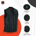 thumbnail image 4 of Daniel Smart ST to 8XLT biker vest for men Premium Motorcycle Leather Vest with Side laces, Tall Design, 4 of 6