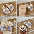 thumbnail image 4 of YHAJDS Kids Leather Bow Pearl Sandals Slide On Soft Sole Summer Beach Flip Flops, 4 of 5