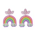 thumbnail image 1 of Hollow Candy Color Arco Iris Acrílico Pendientes Europea y Labios Pendientes de fresa Pendientes, 1 of 2