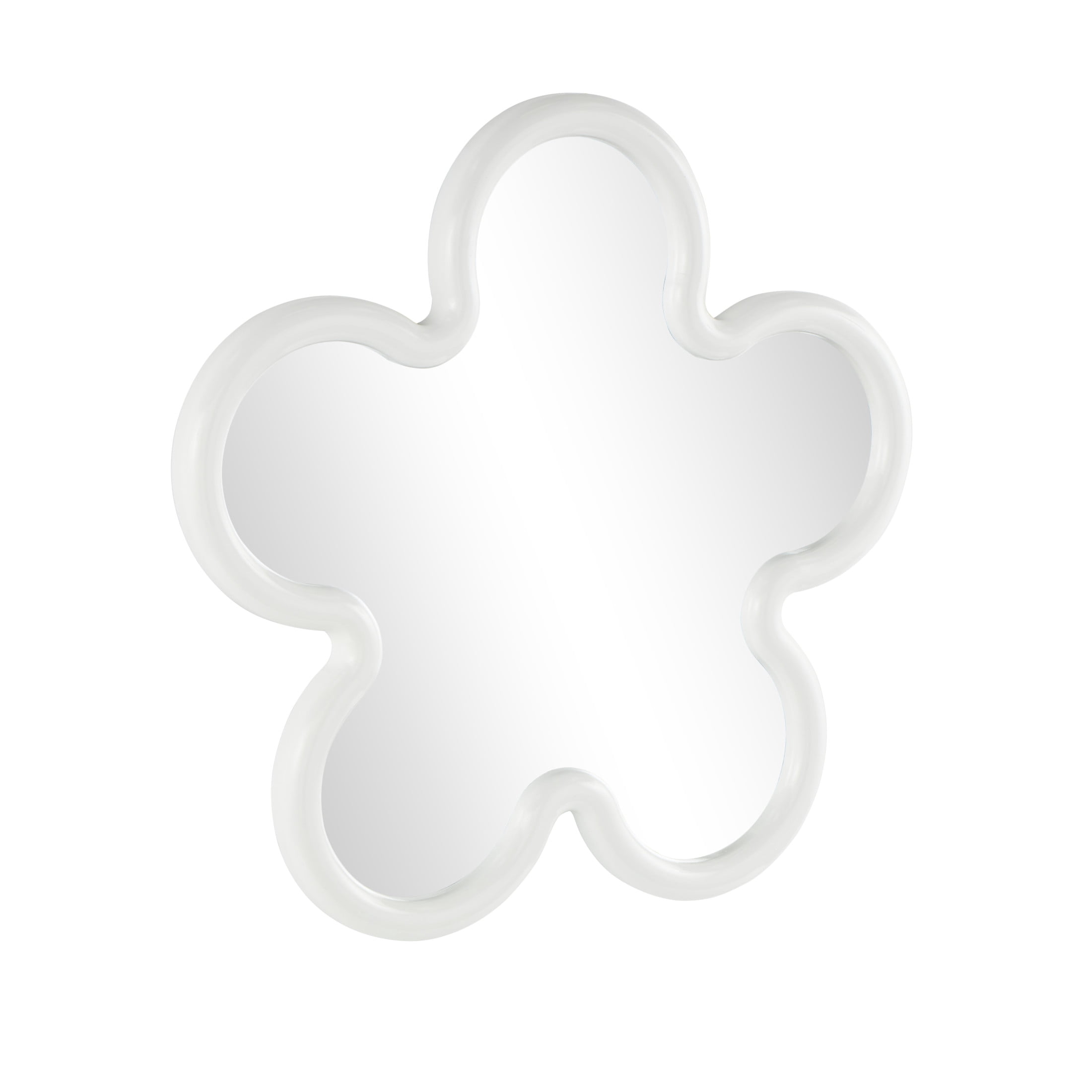 DecMode 32" x 32" White Large Star Wall Mirror