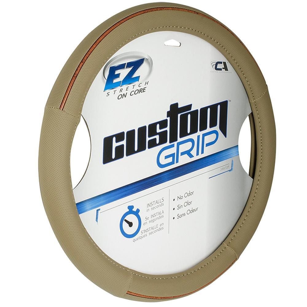 Custom Grip Couvre Volant En Bois Tan Perf Burl