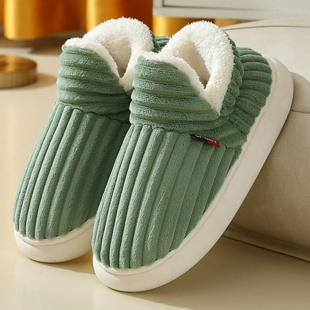 

QWZNDZGR Winter High Top Slippers Closed Back Home Shoes Women s Warm Plush Boot Unisex Waterproof Snow Booties Indoor Platform Shoes