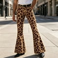 thumbnail image 2 of CUSTG Male Leisure Trousers Giraffe Print Vintage Bootcut Flare Denim Jeans Mid Rise Button Zip Waist With Pocket Workwear Utility Trousers, 2 of 5
