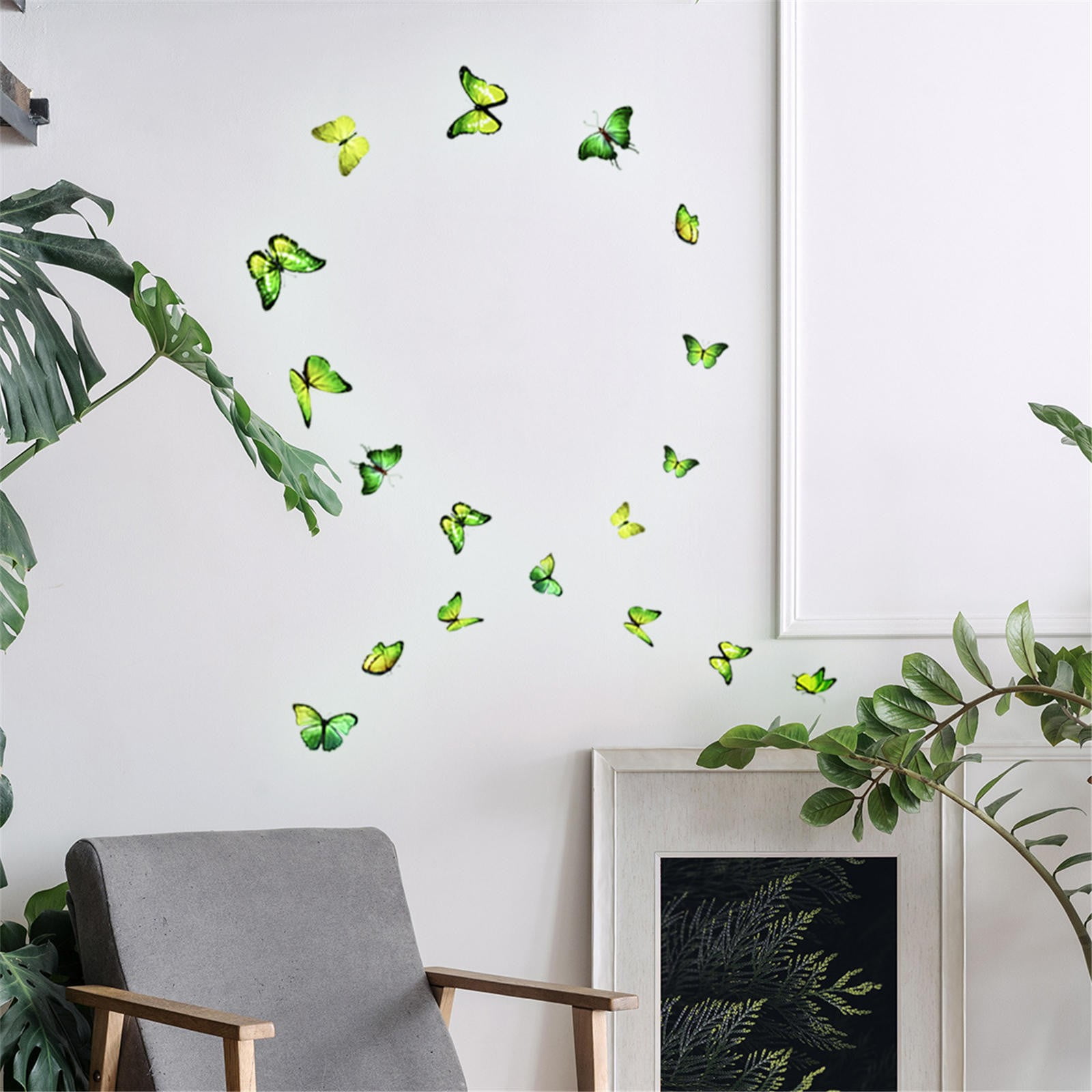 Sticker Aura Butterfly Wall Sticker For Hall Room Living Room/Bedroom (Size  :32x17inch)