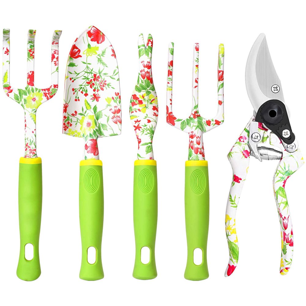 vanow Gardening Tool Set, 5 PCS Heavy Duty Aluminum Gardening Hand