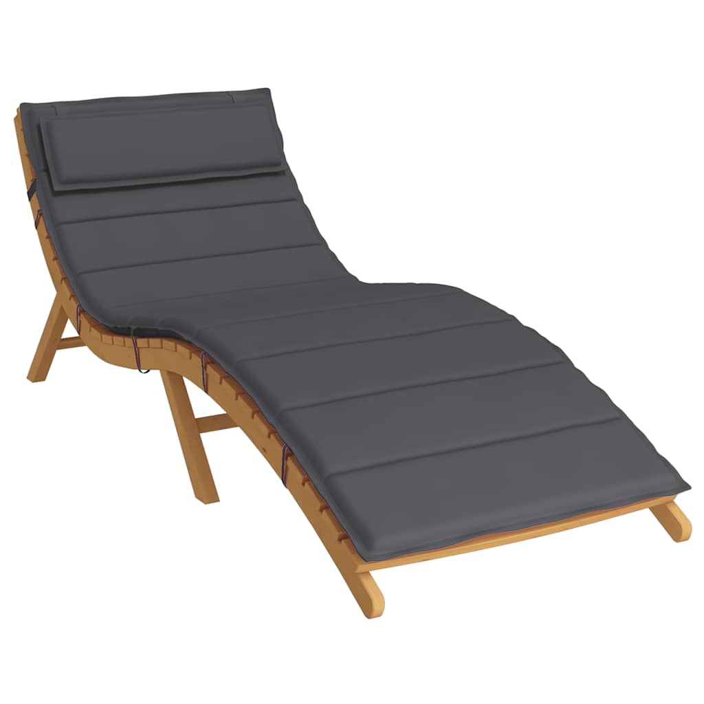 VidaXL 70.9" x 23.6" Anthracite Plain Lounge Chair Outdoor Seating Cushion, Water Resistant