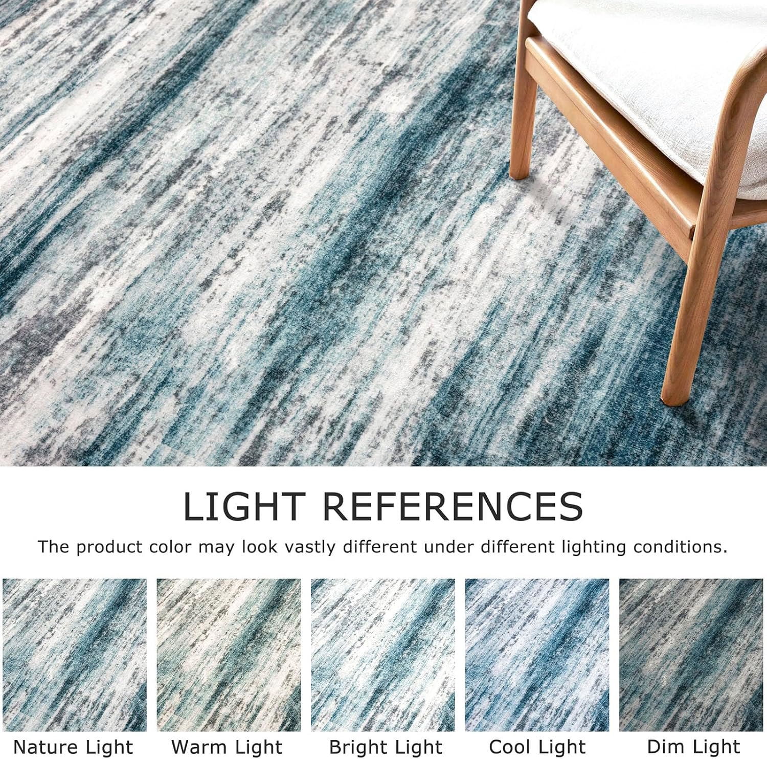 iOhouze Runner Rug 2x8 Kitchen Runner Rugs Non-Slip Washable Soft Print Distressed Blue Carpet Runner for Entryway Bathroom Laundry Room Foyer