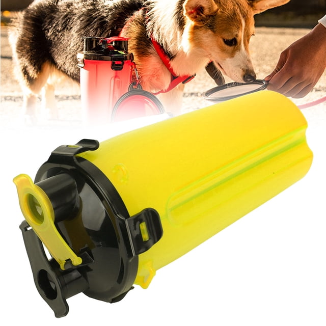 Outdoors Drinking Feeder For Dogs, Made Of Plastic Material Pet Water Cup For Home For Travel For Pet For Daily Yellow
