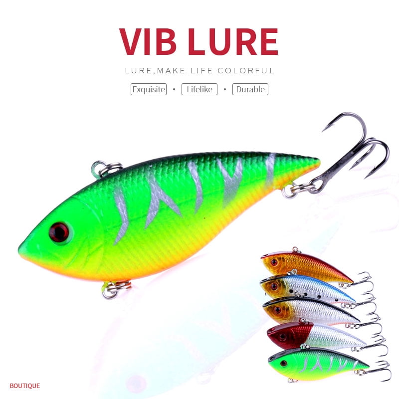 HENGJIA 5PCS Lipless Crankbaits for Bass, Fishing Lures Minnow VIB Hard Baits Top Water Lures Fishing Lure for Saltwater Freshwater Bass, Redfish, Trout, Walleye