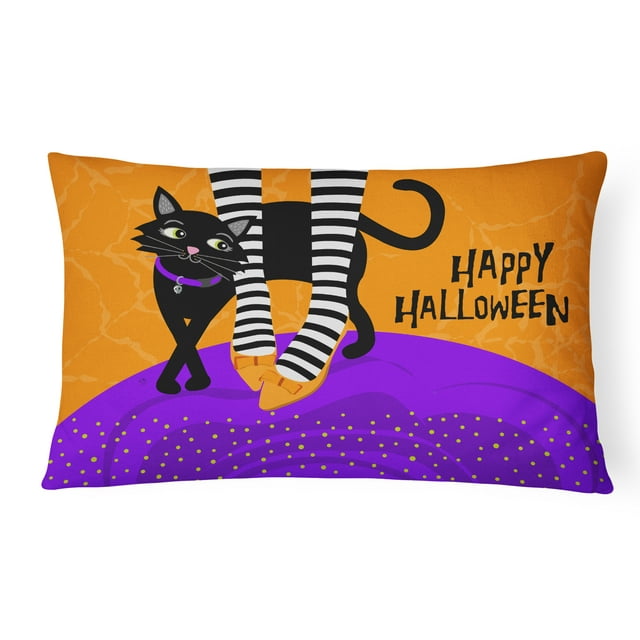 Carolines Treasures VHA3038PW1216 Halloween Witches Feet Canvas Fabric Decorative Pillow