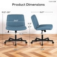 thumbnail image 2 of PayLessHere Criss Cross Armless Office Chair, Adjustable Height & 360° Swivel Wheels, Home Office Chair Blue, 2 of 7