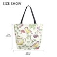 thumbnail image 5 of FORMRS Womens Canvas Tote Bag with Zipper Inner Pocket Shoulder Handbag, Purple Birds Teapots, 5 of 7