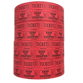 Appliance Repair Parts Roll Of 2000 Red Raffle Tickets - Consecutively ...
