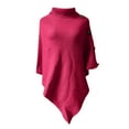 thumbnail image 4 of Lisingtool Sweaters for Women Women's Solid Color High Neck Sweater Cloak Sweater Shawl Coat Womens Tops Fall Sweaters for Women Hot Pink, 4 of 4