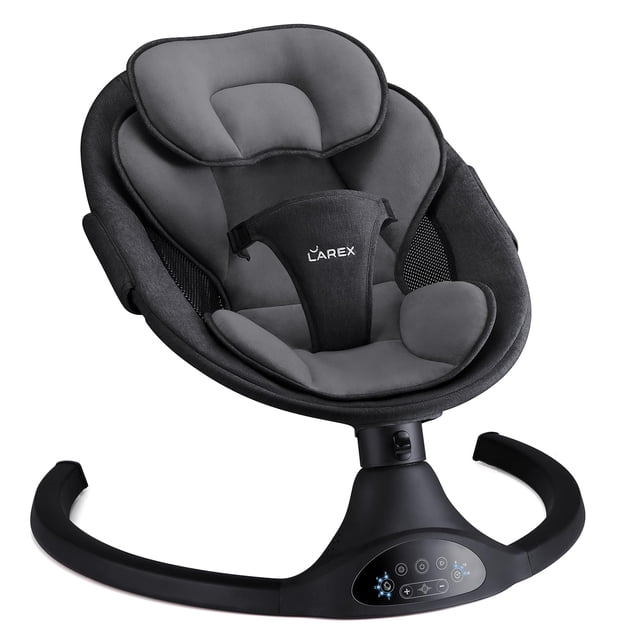 Baby Swing Larex, eléctrico para bebés, con mando a distancia de 5 velocidades