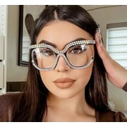Crystal Clear Rhinestone Bling Glasses | Trendy Eyewear Fashion Frames for a Stylish Look
