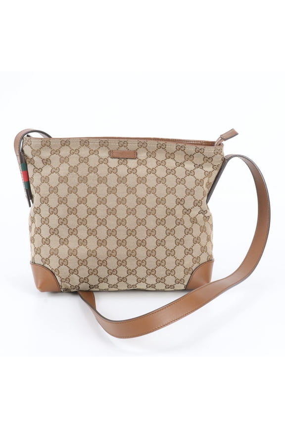 Pre-Owned Gucci GG Canvas 337598 Leather Shoulder Bag, Handbag, Tote Bag - Brand Name Women's