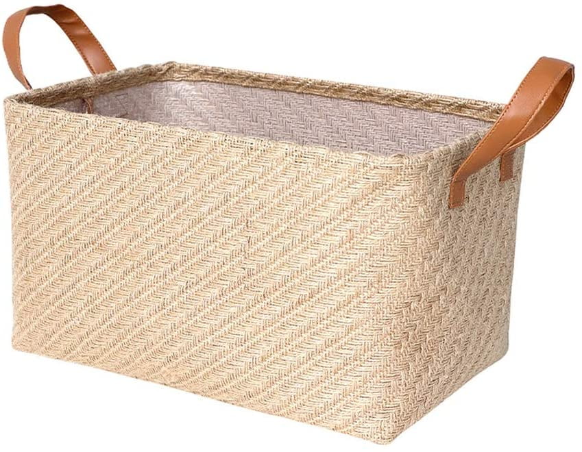 Woven Fabric Toy Storage Bin Jute Storage Basket by Smart Additions Laundry for organizing Toys Baby Clothing Dog Toys Pets Gift Baskets Kids Room Children Books Extra Large 