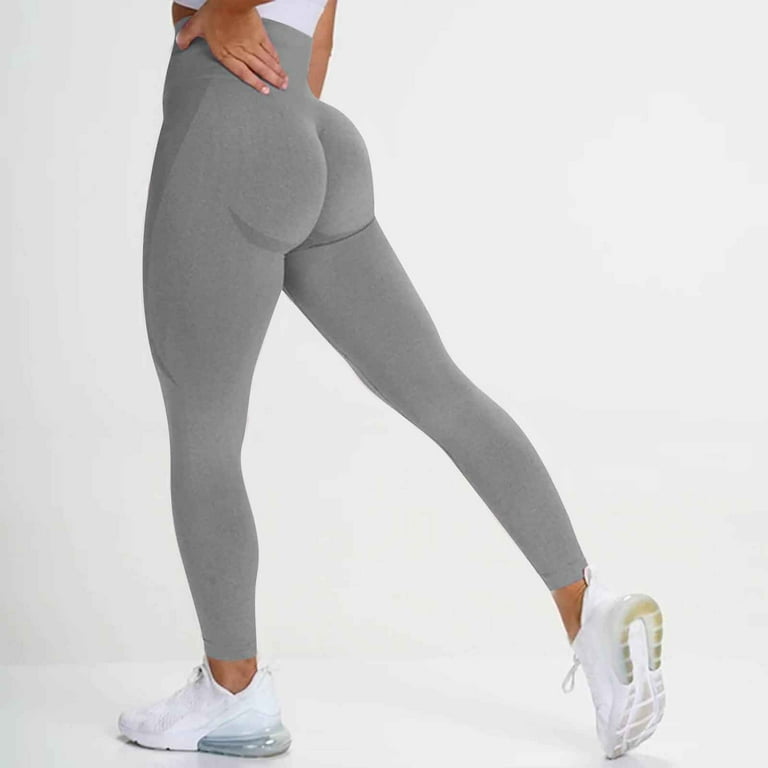Efsteb Leggings for Women Tummy Control Womens Yoga Pants Seamless Butt  Lifting Workout Leggings for High Waist Yoga Pants Gray XL 