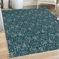 thumbnail image 1 of Victorian Decorative Rug, Vintage Floral Forms Ivy Swirls Flowers Design Image Print Art, Quality Carpet for Bedroom Dorm and Living Room, 6 Sizes, Dark Teal, by Ambesonne, 1 of 4