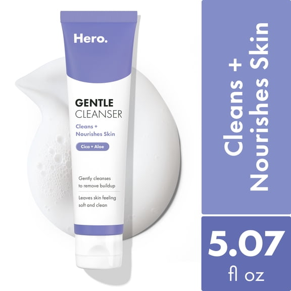 Hero Cosmetics Gentle Facial Cleanser, Suitable for Sensitive Skin, 5.07 fl oz
