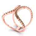 thumbnail image 2 of Statement Engagement Ring for Women - 0.5ct Simulated Champagne Diamond in 14K Rose Gold Promise Ring, 2 of 6