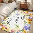 thumbnail image 4 of Area Rugs for Living Room Bedroom, Spring Wildflowers 4'x6' Rug Washable Carpet Runner Indoor Outdoor, Watercolor Tulip Floral Leaf Plant Yellow Non Slip Accent Floor Mats Rug for Kitchen, Office, 4 of 8