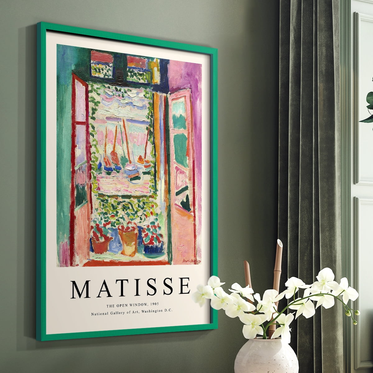 Matisse CXCVII Framed Print in Green Solid Wood 8 x 10 Framed Print
