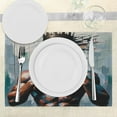 thumbnail image 3 of Ambesonne Afro Art Place Mats Set of 4, Modern Strong Black Man, Standard Size, Blue Grey and Chocolate, 3 of 5