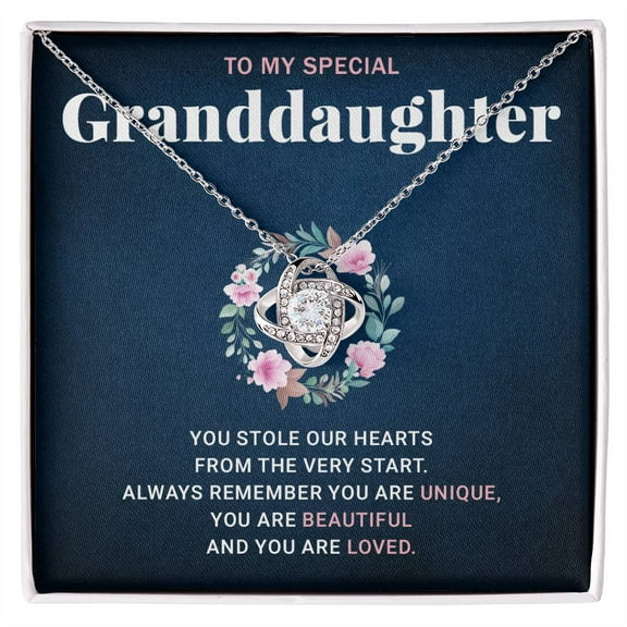 To My Granddaughter Gifts From Grandma - I Love You Forever Necklace For Granddaughter, Perfect Jewelry on Birthday, Christmas & Graduation