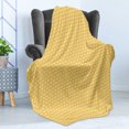 thumbnail image 4 of Yellow and White Soft Flannel Fleece Blanket, Monochrome Ornament Pattern Abstract Dandelion Blossoms Shabby Colors, Cozy Plush for Indoor and Outdoor Use, 70" x 90", Marigold White, by Ambesonne, 4 of 5