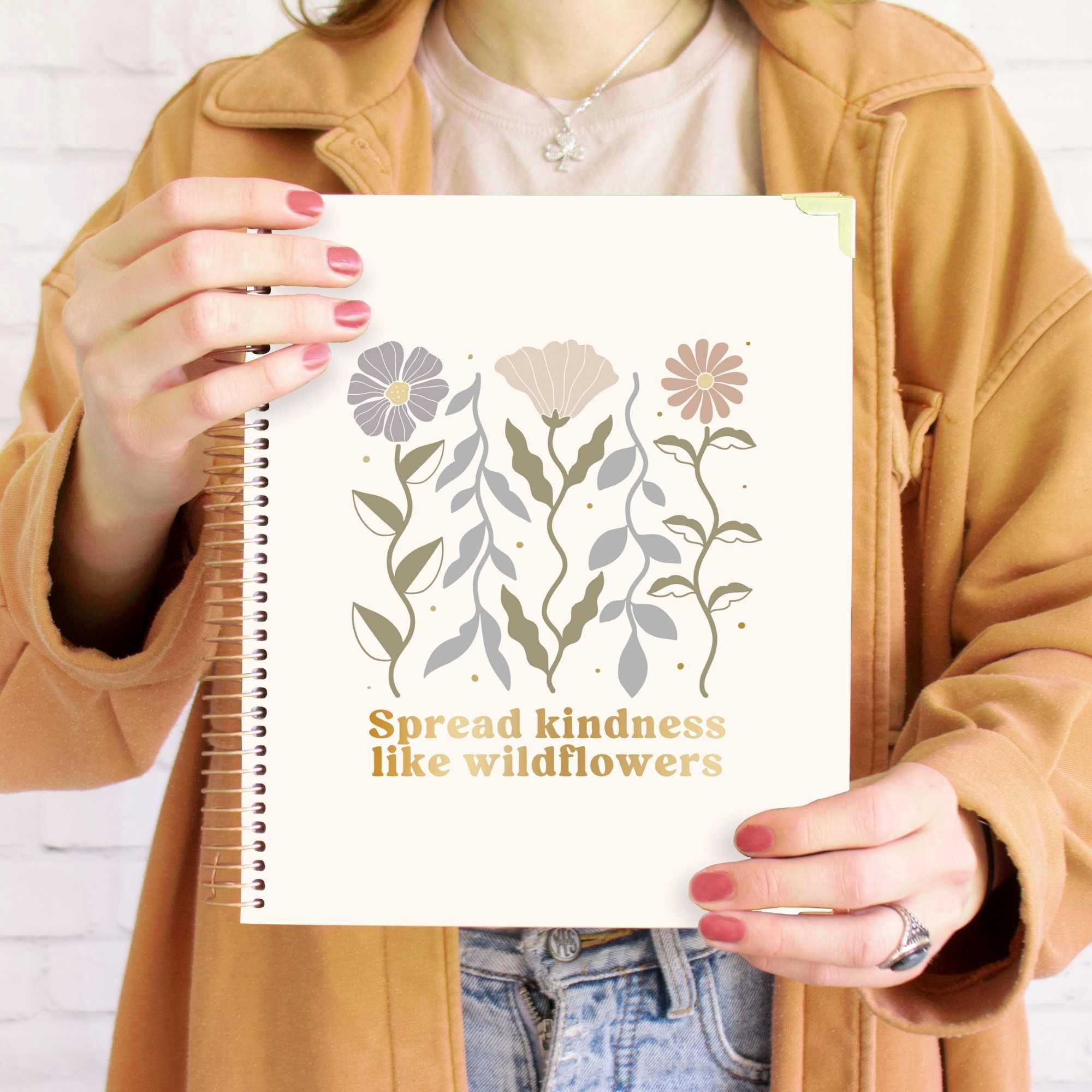 bloom daily planners 2026-2027 Academic Goal & Vision Planner, 13-Month Monthly & Weekly Hard Cover, 7.5" x 9", Spread Kindness Like Wildflowers