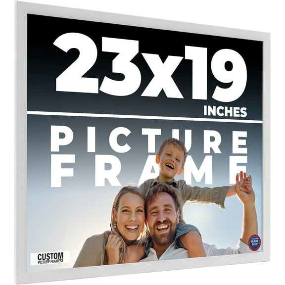 23x19 Frame White Solid Wood Picture Frame Includes UV Acrylic Shatter Guard Front, Acid Free Foam
