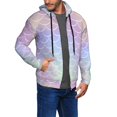 thumbnail image 2 of Zufioo Fish Scale1 Print Men's Hooded Cardigan, Zip-up Long-Sleeved Sweatshirt Jacket Sportswear-X-Large, 2 of 5