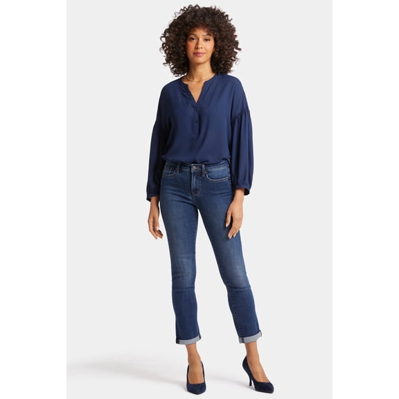 NYDJ Women's Slim Ankle Jeans With Roll Cuffs, Available in Regular, Plus Sizes