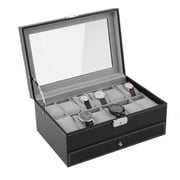 Professional 12 Grid Slots PU Leather Wrist Watch Display Case Jewelry Storage Holder Box Organizer Container
