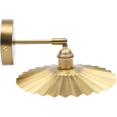 

MONIPA Flower Shape Split Design Brass Finished Vintage Metal Wall Sconce Farmhouse Lighting for Living Room Hallway Bedside