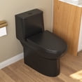 thumbnail image 2 of Ursa 12 in. Rough In 1-Piece 1.1/1.6 GPF Dual Flush Elongated ADA Compliant Height Toilet in Black with Soft Closed Seat, 2 of 11