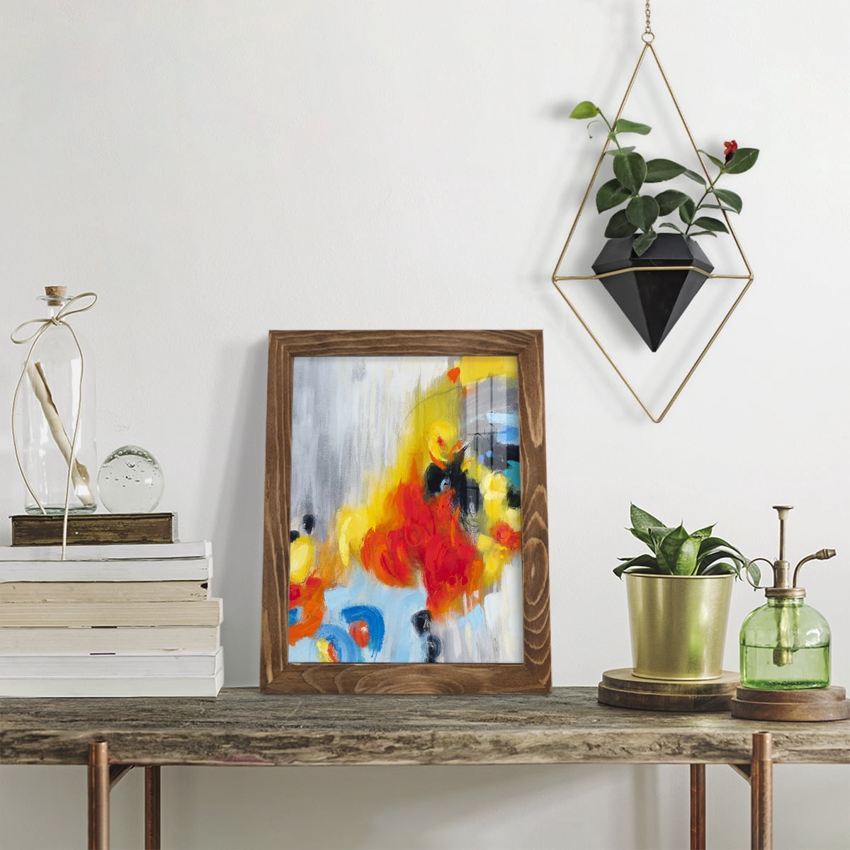 In the Loop I -Framed Print w/glass-Walnut