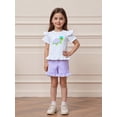thumbnail image 3 of BemeyourBBs Toddler Baby Girl Summer Clothes Turtle Outfits Cute Turtle Embroidered Short Sleeve T Shirt Tops Elastic Waist Ruffle Plaid Shorts 2Pcs Clothes Set, 3 of 9