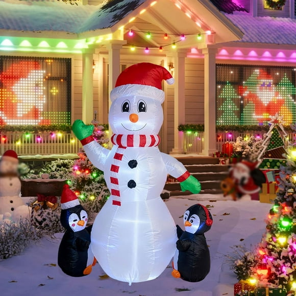 muñeco de nieve inflable,Decoración navideña inflable de muñeco de nieve con luz,Adorno inflable grande de muñeco de nieve para fiestas,Decoración navideña inflable para