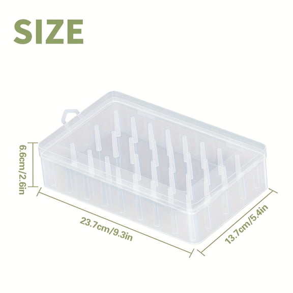 4-Piece Large Capacity Sewing Thread Storage Box with Lid- Heavy Duty PP Plastic Thread Spool Organizer, Transparent Compartment